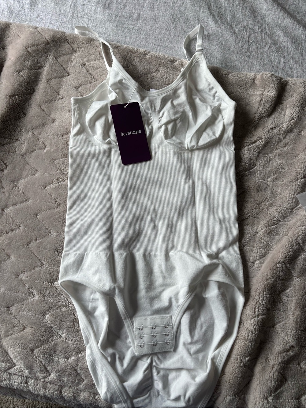 Heyshape White Sculpting Shapewear Bodysuit with Adjustable Straps